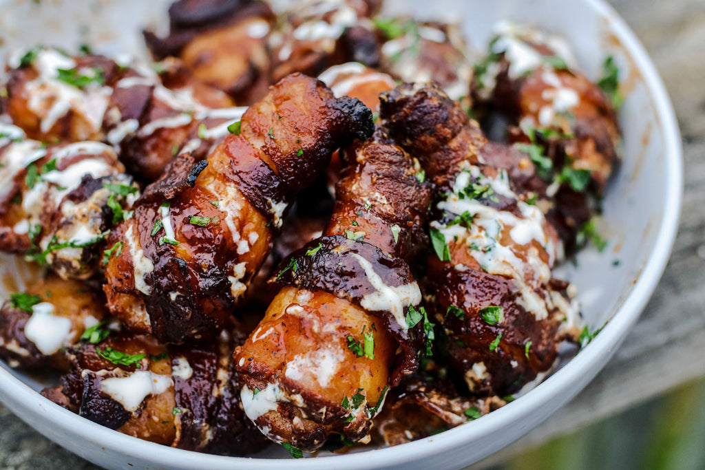 Bacon-Wrapped Hot Honey BBQ Chicken Wings