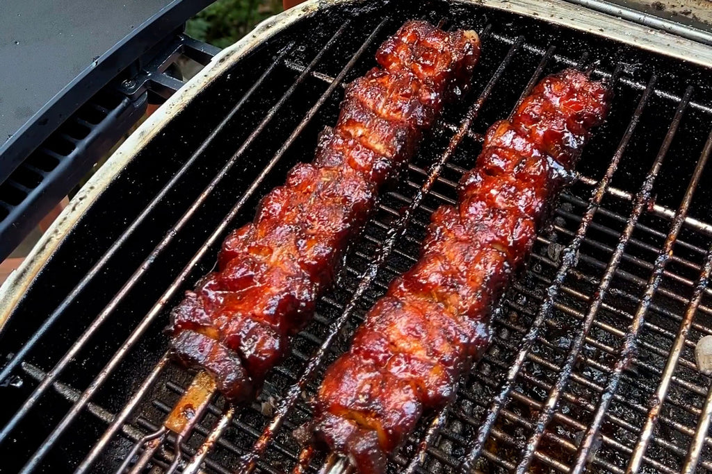 Cherry Bourbon Pork Belly Sticks