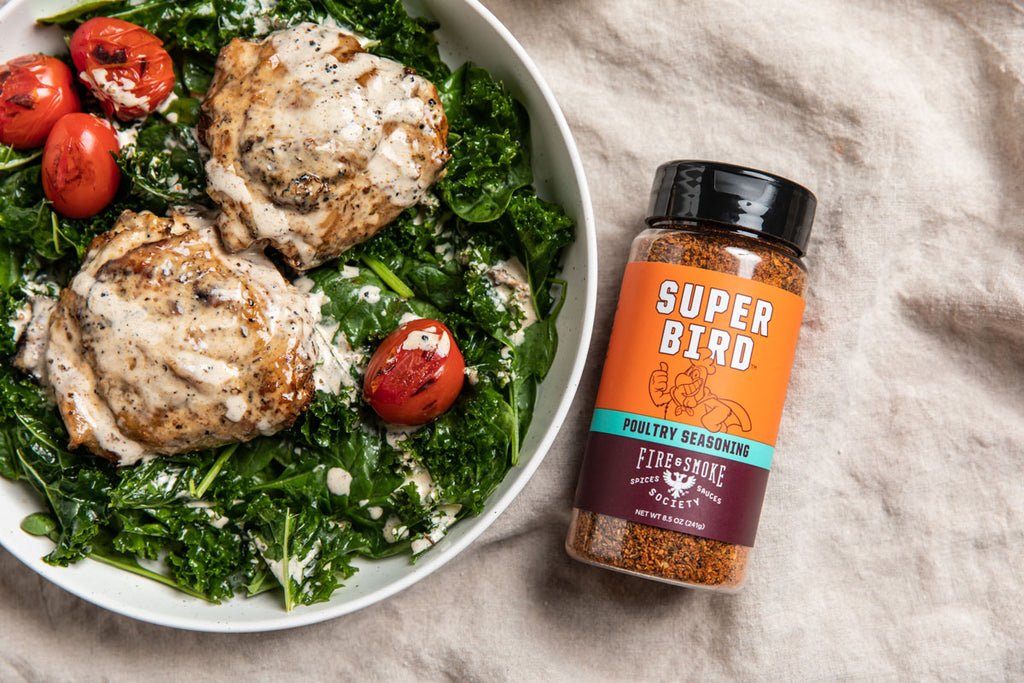 Crispy Chicken Thighs with Alabama White Sauce