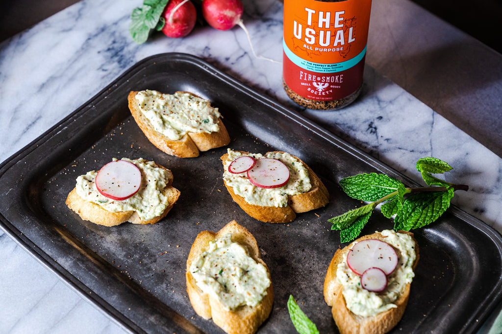 Crostini with Lima Bean & Pecorino Puree