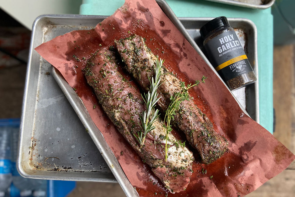 Prosciutto-Wrapped Pork Tenderloin with Holy Garlic