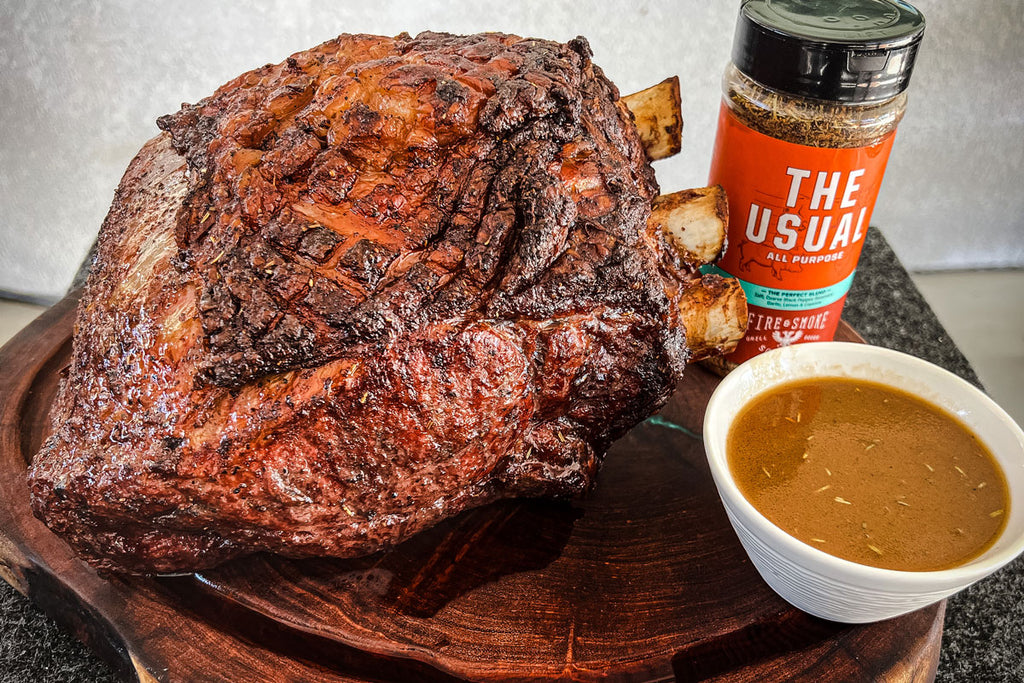 Smoked Prime Rib Roast with Au Jus