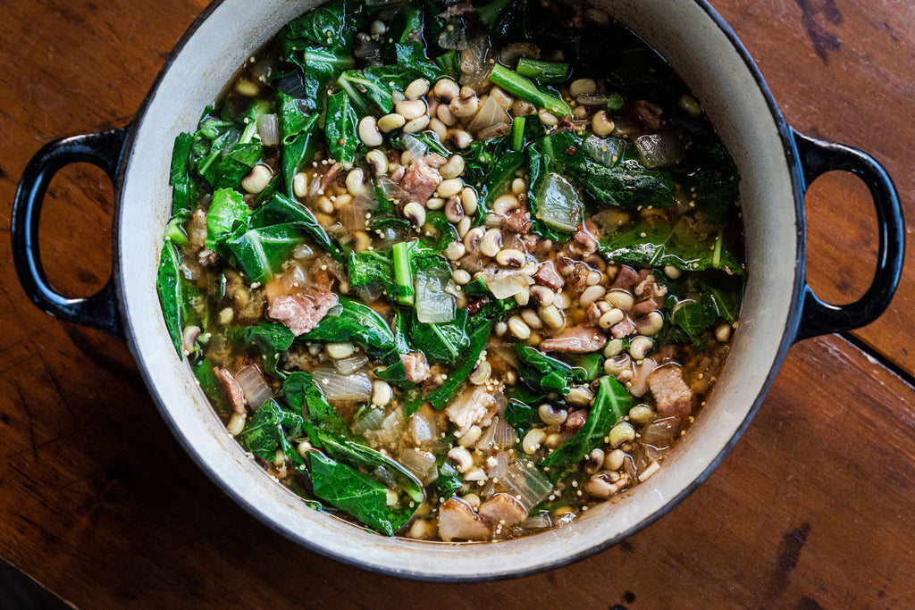 Southern Black-Eyed Peas and Collard Greens