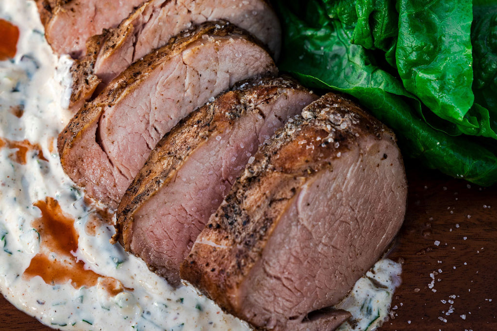 Sweet Preacher Smoked Tenderloin with Charred Scallion Remoulade