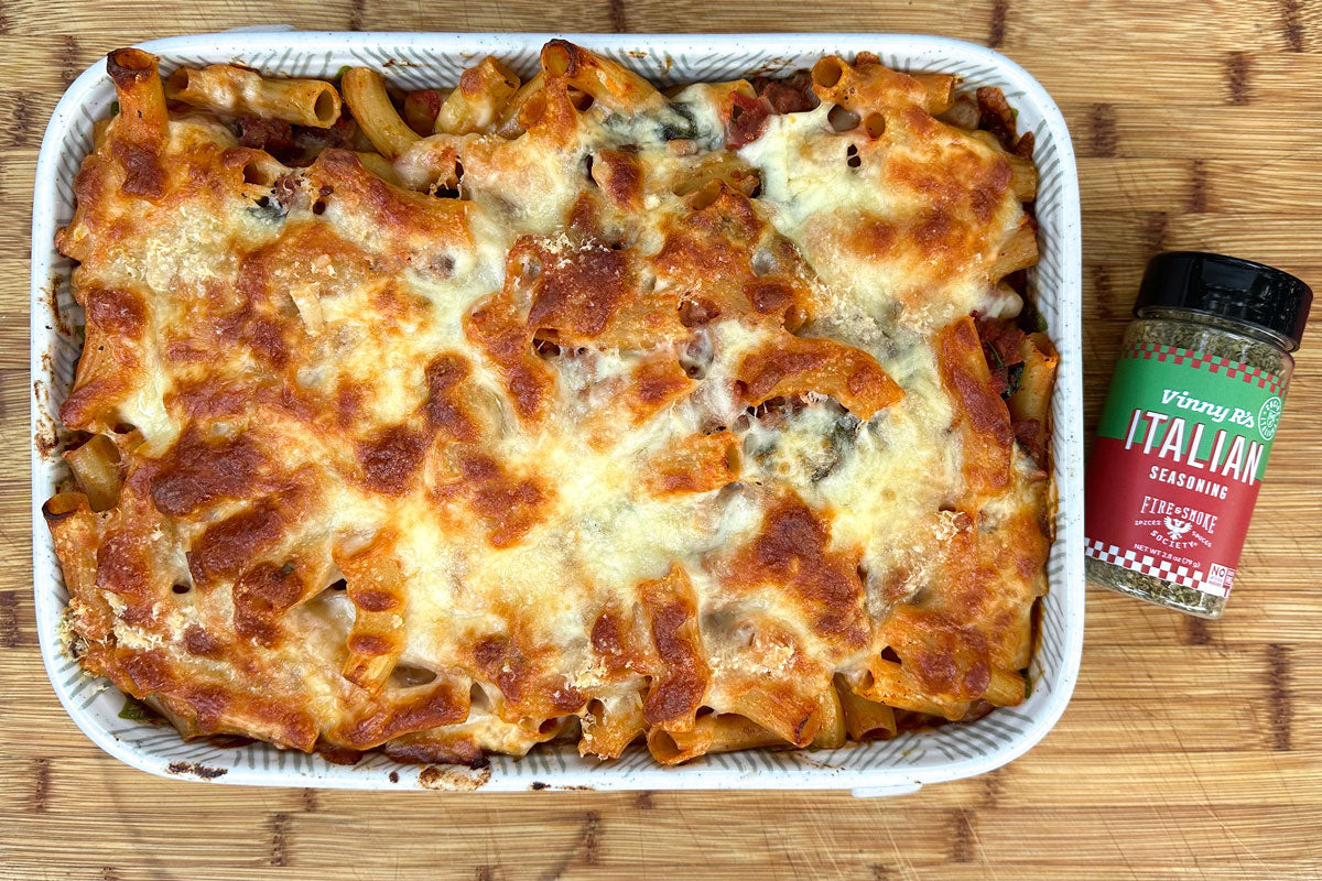 Baked Ziti with Italian Sausage & Spinach | Italian Pasta Recipe