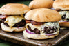 Burgers with Bleu Cheese and Black and Tan Seasoning