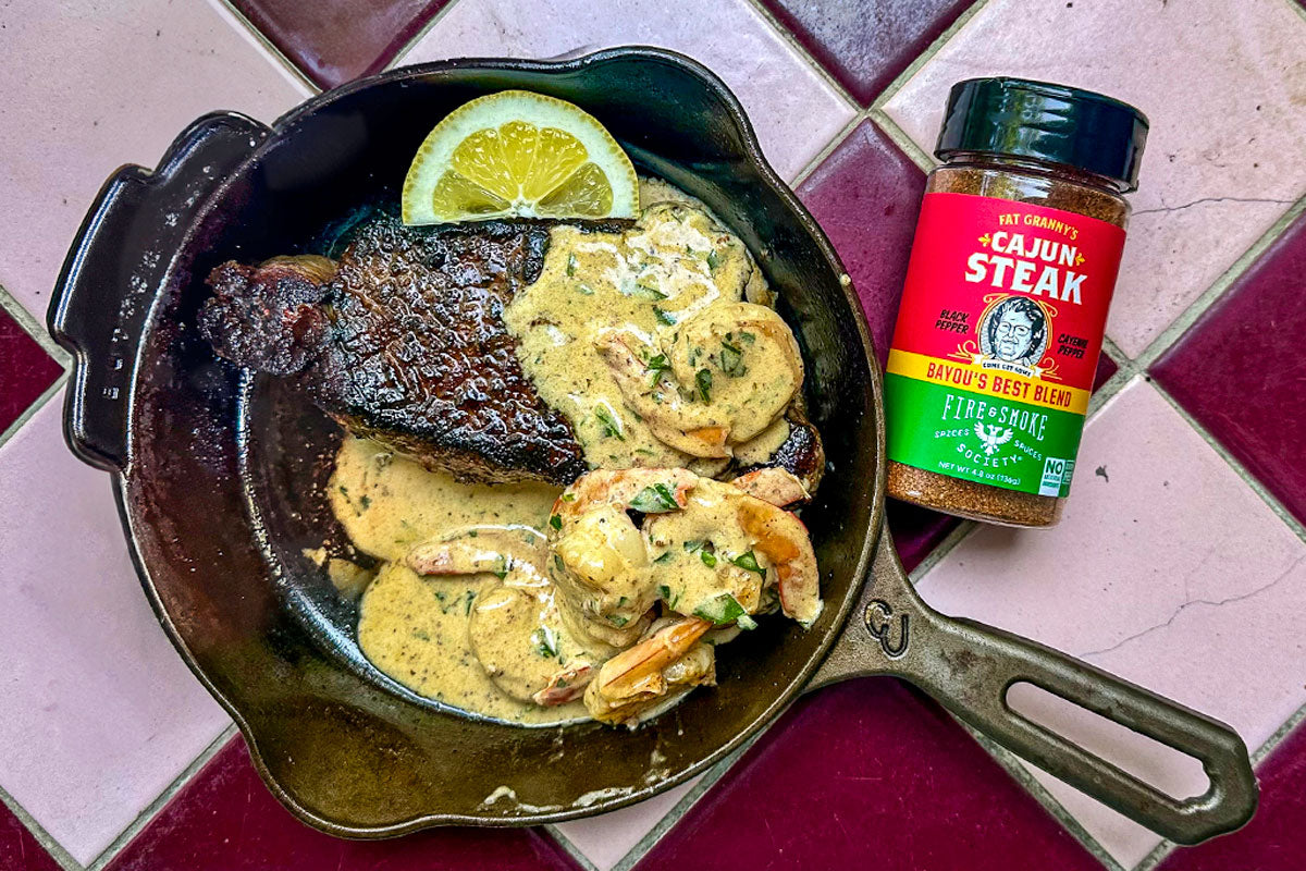 Surf & Turf Recipe with Fat Granny's Cajun Steak Seasoning