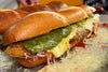 Chicken Parmesan Sandwich with pesto and melting cheese