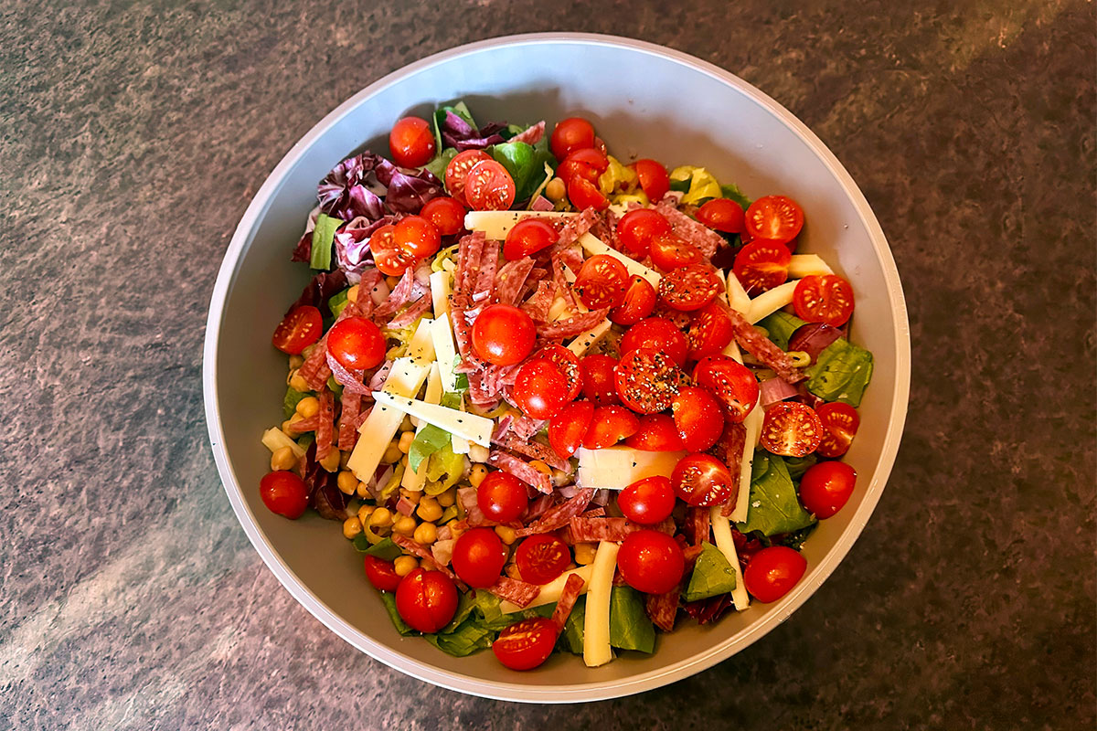 Chopped Italian Salad Recipe with Vinny R’s Italian Dressing