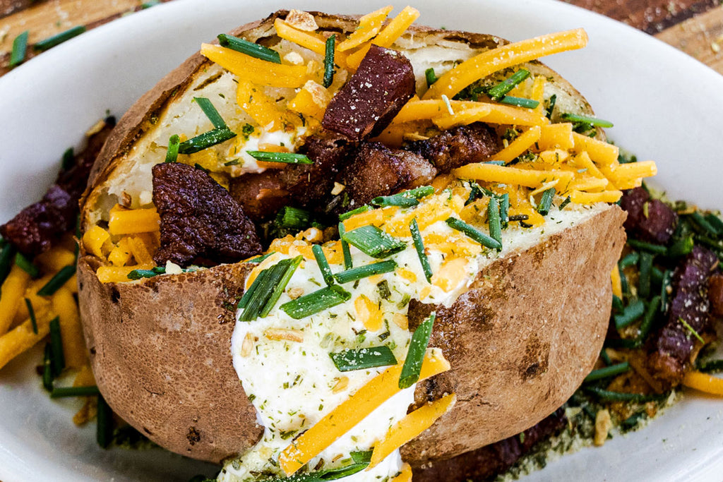 Fully-Loaded Baked Potato with Onion Butter