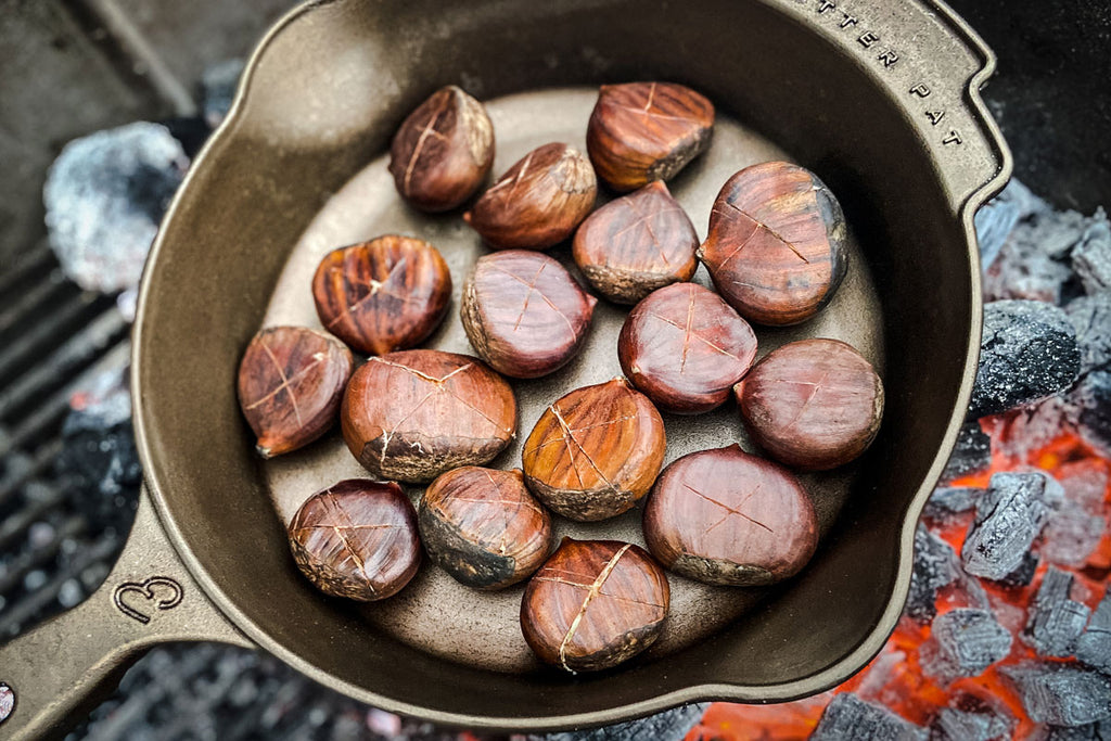 Grill-Roasted Chestnuts with Holy Garlic