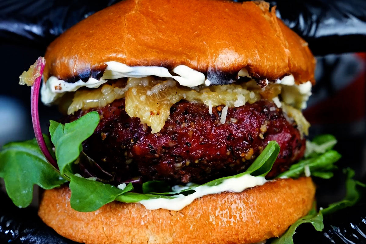 Roasted Garlic Parm Burger – Fire & Smoke Society