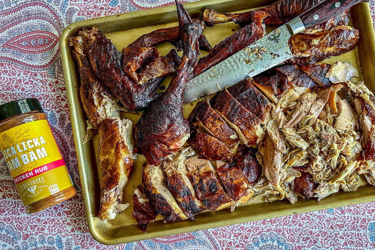 Smoked Turkey with Cajun Butter | Chica Licka Bam Bam