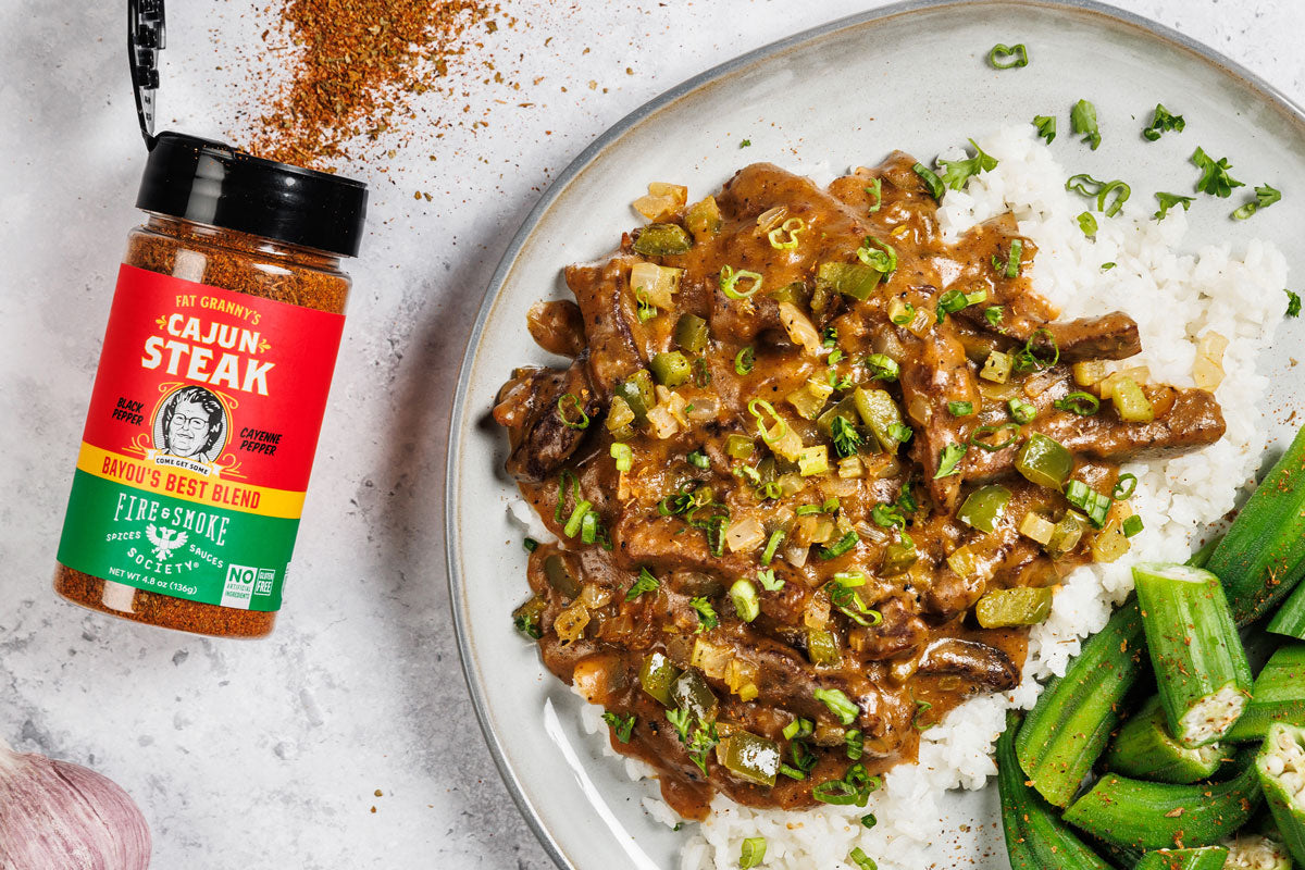 Smothered Steak & Cajun Gravy with Fat Granny Seasoning
