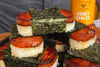 spam musubi with bottle of honey garlic seasoning