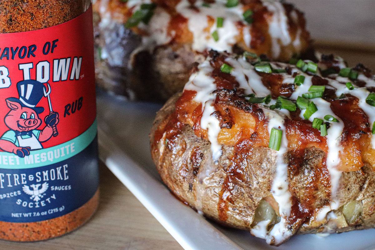 Twice-Baked Loaded BBQ Potatoes | Fire & Smoke Society