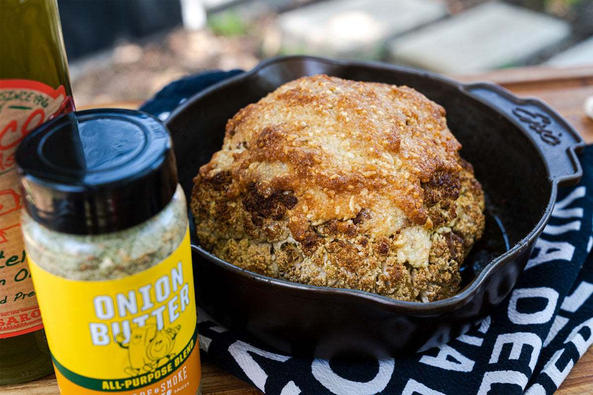 Whole Roasted Cauliflower with Onion Butter