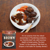 Brown Gravy Mix by Fire & Smoke Society on beef tips and mashed potatoes 