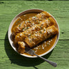 Chicken enchiladas on a plate
