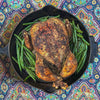 Coop de Thrill Chicken and Pork blend on a beautifully seasoned whole chicken 