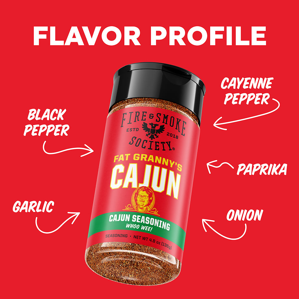 flavor profile graphic of Fat Granny's Cajun Seasoning