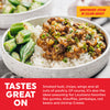 Fat Granny's Cajun Seasoning with rice, smothered steak, and okra