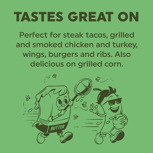 Honey Jalapeno Butter tastes great on graphic