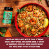 A delicious bowl of fried rice with shimp seasoned by Lucky Lucky sweet and smoky blend