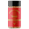 A bottle of Noodle House Asian Noodle Blend Fire & Smoke spices, featuring a red label with gold lettering and a black cap