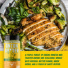 Jar of Onion Butter spice beside grilled chicken 