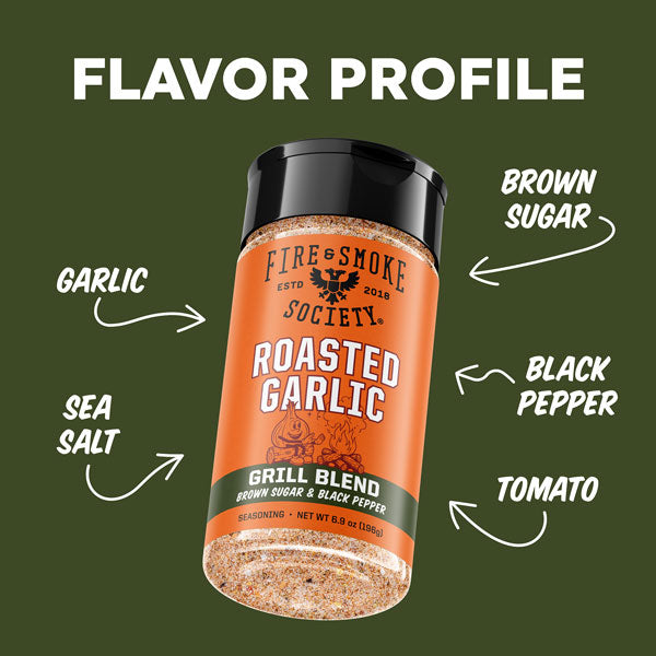 Roasted Garlic Seasoning flavor profile graphic