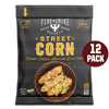 Packaging of Fire & Smoke Society Street Corn seasoning with the text '12 Pack' highlighted in red, showing an image of seasoned corn on the cob.
