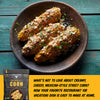 Packaging of Fire & Smoke Society Street Corn seasoning next to a plate of grilled street corn