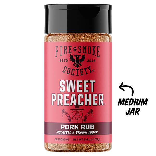 Sweet Preacher Pork Rub medium jar mockup