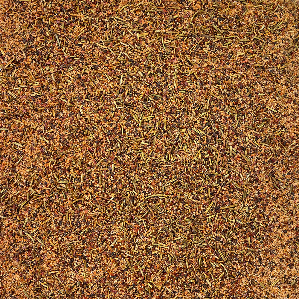 A close-up texture shot of The Usual seasoning